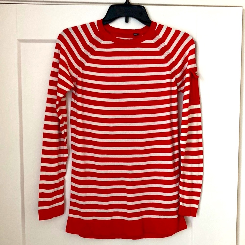 Barbour Striped Sweater Cotton Red White